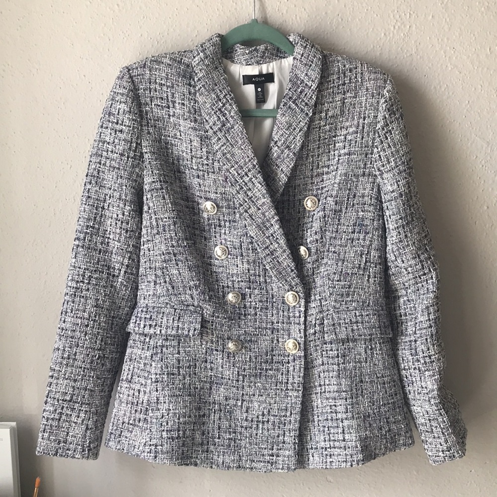 Women Aqua Grey with Blue and Purple Blazer